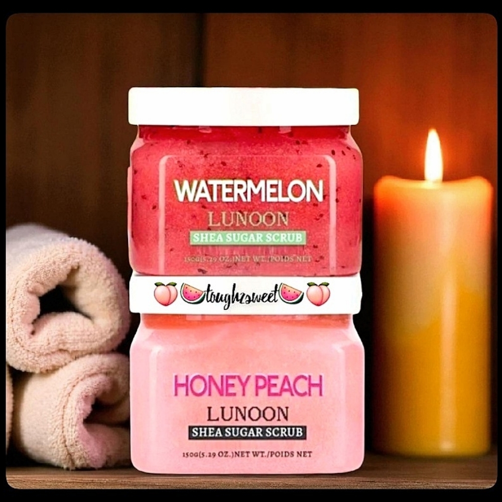 🆕️LAST SET🍑🍉WATERMELON AND HONEY PEACH SHEA SUGAR BODY SCRUB SET OF 2